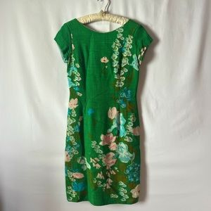 1950s stunning green floral dress